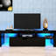 Meuble télé moderne noir pour téléviseur de 60 à 69 pouces avec télécommande et 20 couleurs à DEL