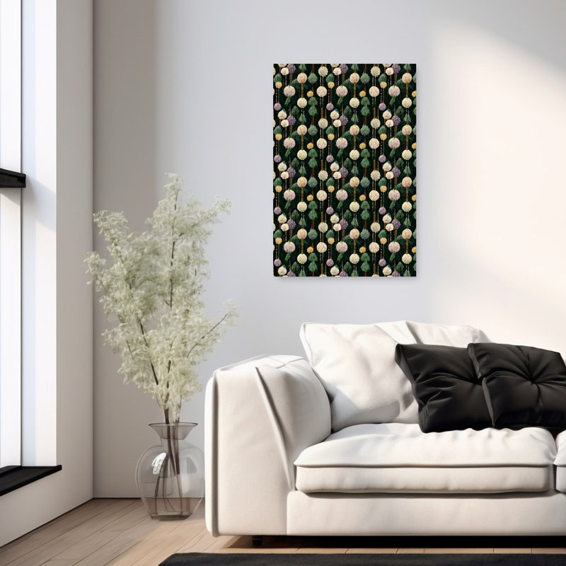 Ornements de pin festif, impression de fleur de paysage moderne classique, 36" H x 24" W