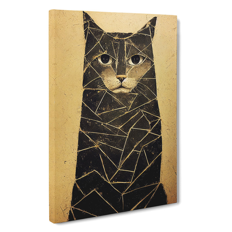 Pieces Of A Cat Abstract - Wrapped Canvas Print, 50cm H x 35cm W x 3cm D
