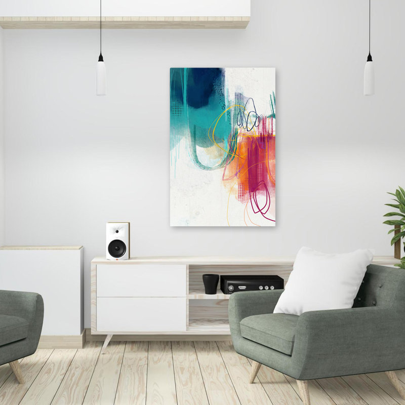 Turquoise n ° 1 - Art abstrait, H 36 po x l 24 po