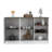 Ginger Kitchen Island, Three Open Shelves, Two Cabinets-1061339636