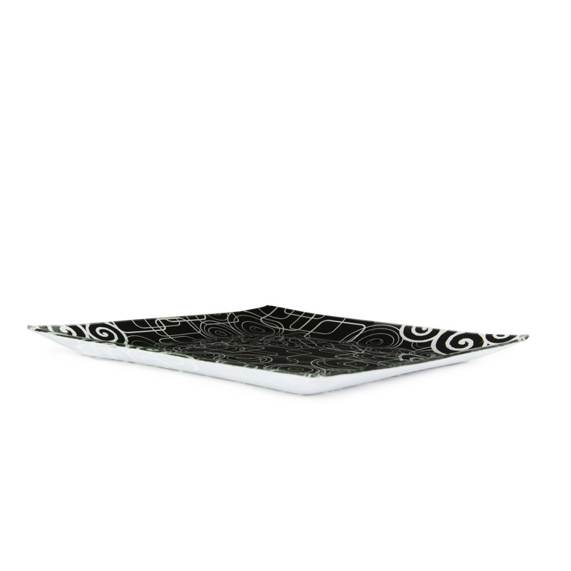 Excelsa Magic Black Glass Platter