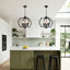 Luminaire suspendu de style lanterne géométrique moderne à 6 lumières de 19,68 po à intensité variable de style bougie pour îlot de cuisine