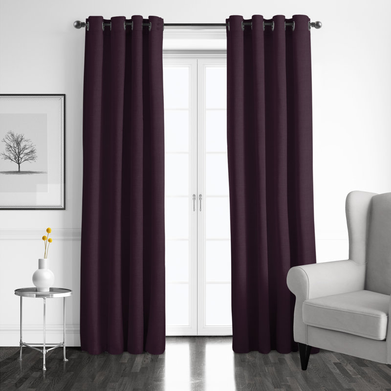 Paire de rideaux Elsie, L 50 po x L 108 po, Aubergine