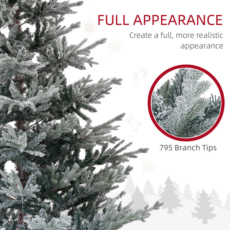 Arbre de Noël artificiel pin nordique avec neige, assemblage facile, 6'