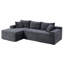 Canapé modulaire rembourré en velours côtelé 94,5 po, canapé et méridienne en mousse compressée sans os avec 2 coussins et poches latérales - aucun assemblage requis-2019067889-2019067901