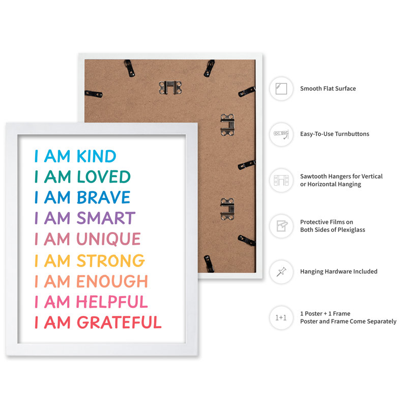I Am Kind No3, 24"H x 32"W, Poster, White Framed