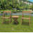 A foldable small outdoor leisure table and chair set with excellent materials includes 2 chairs and a rectangular table.
