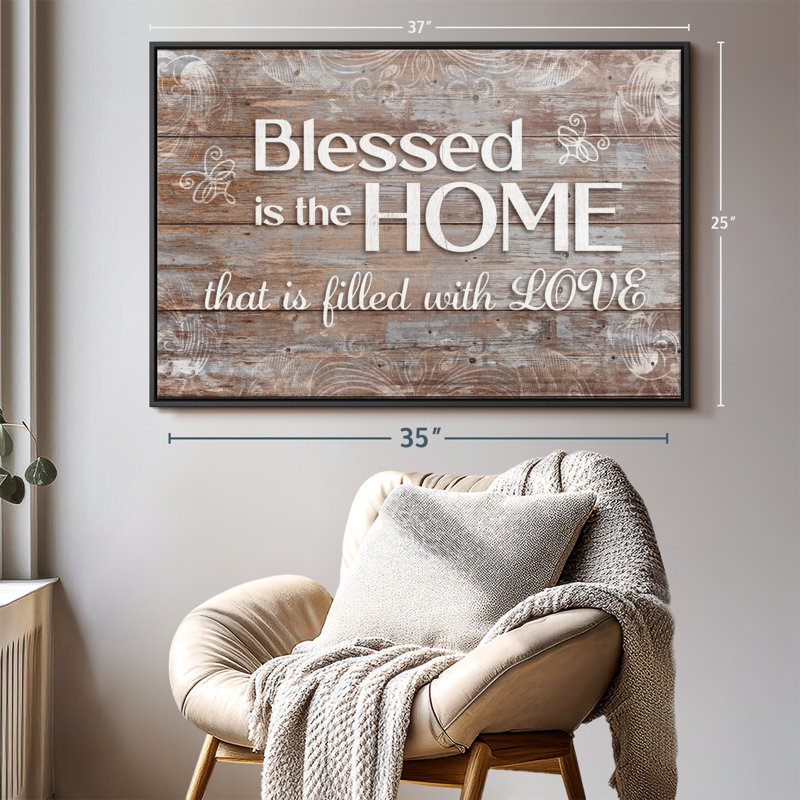 «Home Fills With Love», art mural, H 25 po x l 37 po