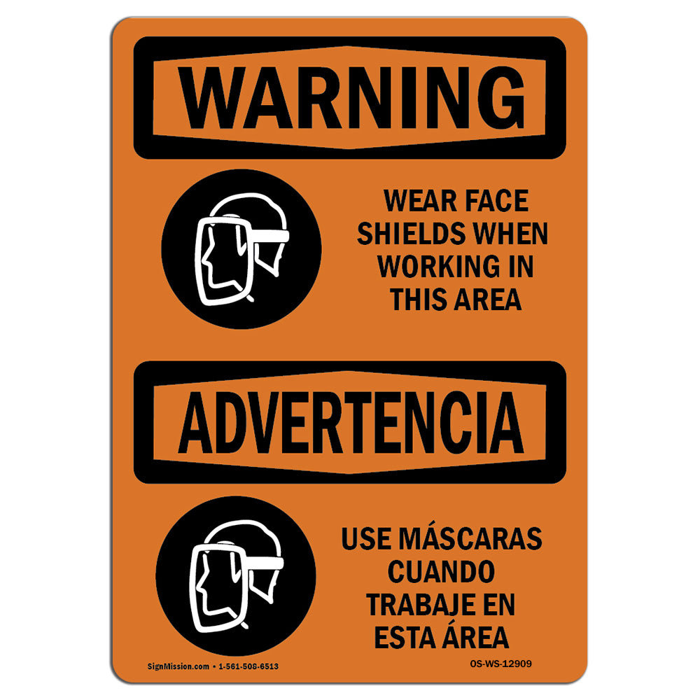 Signmission Osha Warning Wear Face Shields Sign Wayfair