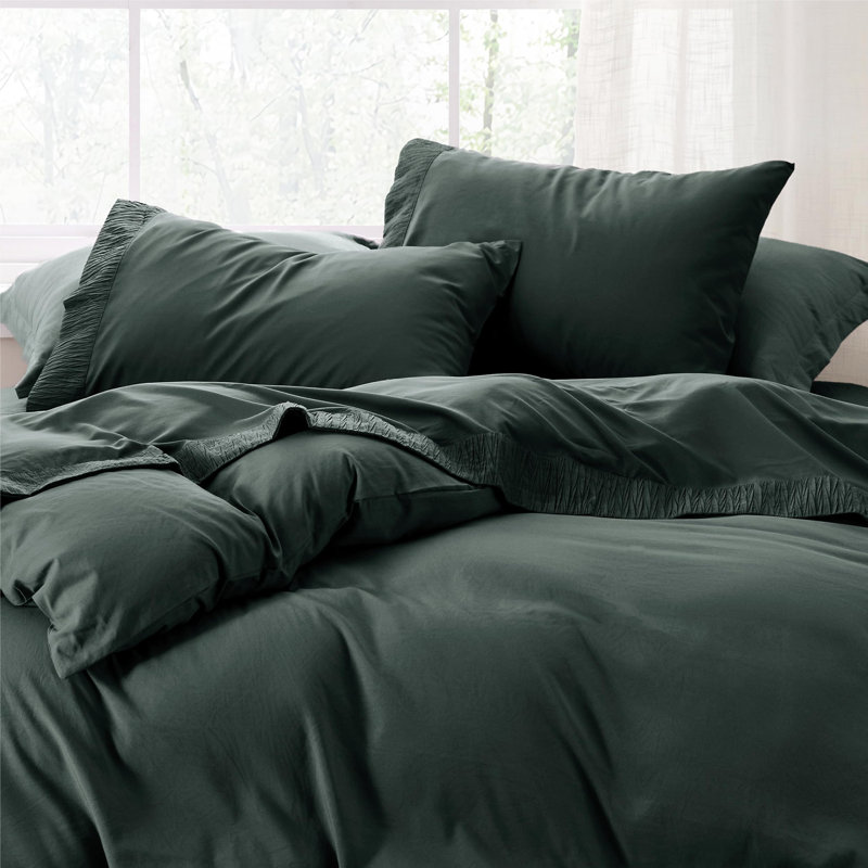Ensemble de draps en microfibre de literie de luxe Hotel, Très grand , Vert forêt