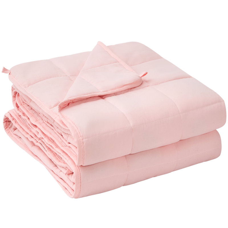 Luxury Quilted Weighted Throw Blanket, Pink, 60" W x 80" L, 15lbs