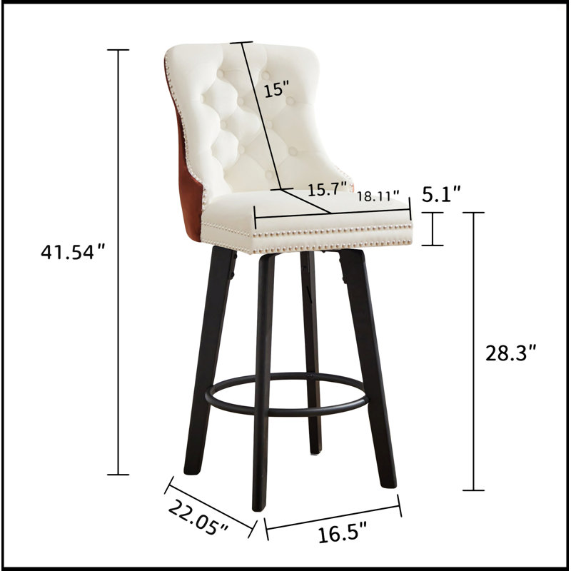Button Tufted Bar Stools