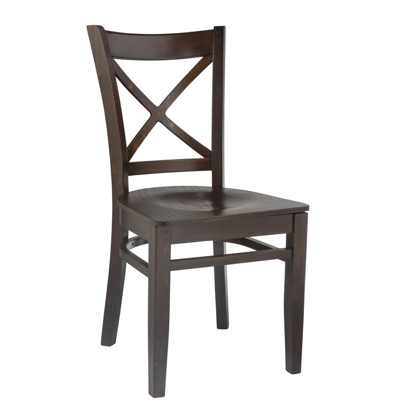 Wanamaker 18'' H Beech Solid Wood Side Chair, Walnut