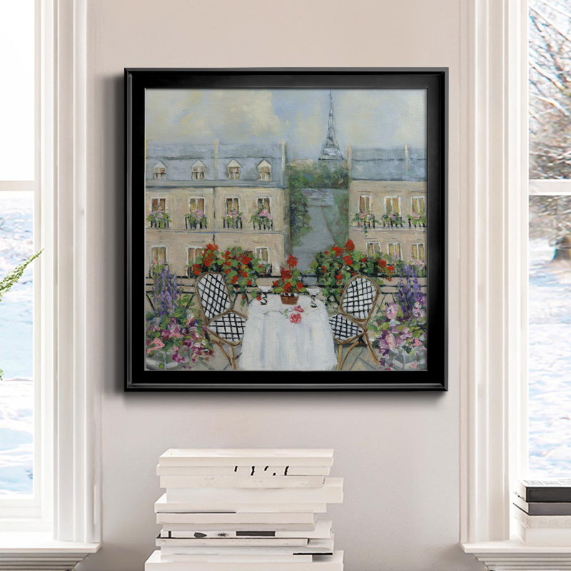 Paris Veranda - peinture sur toile encadrée, H 17,5 po x l 17,5 po x P 1,5 po, Noir