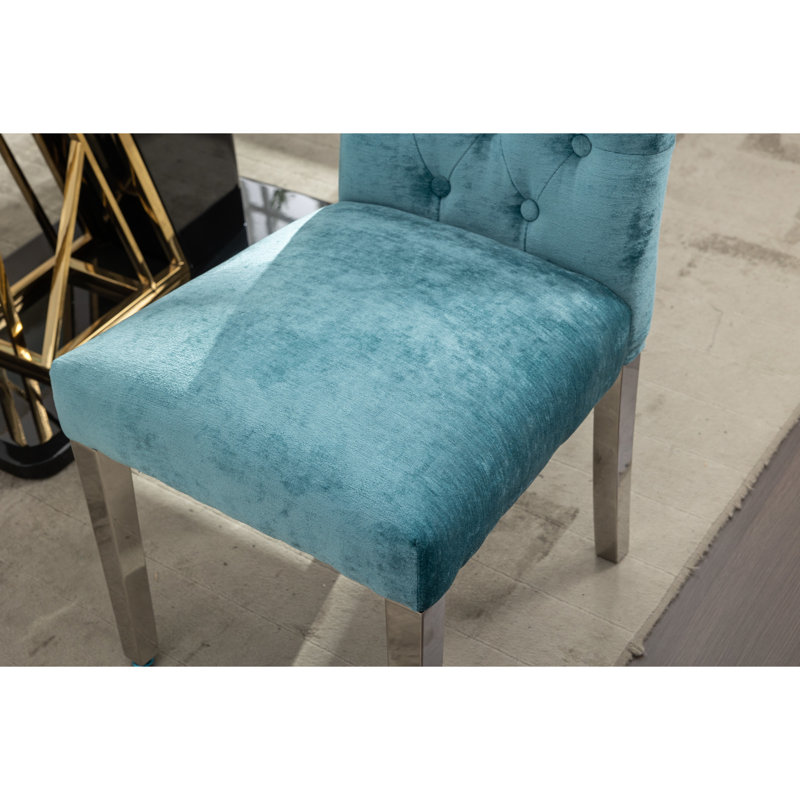 Ensemble de 2 chaises de salle à manger modernes avec pieds en acier inoxydable pour salle à manger, cuisine et bureau