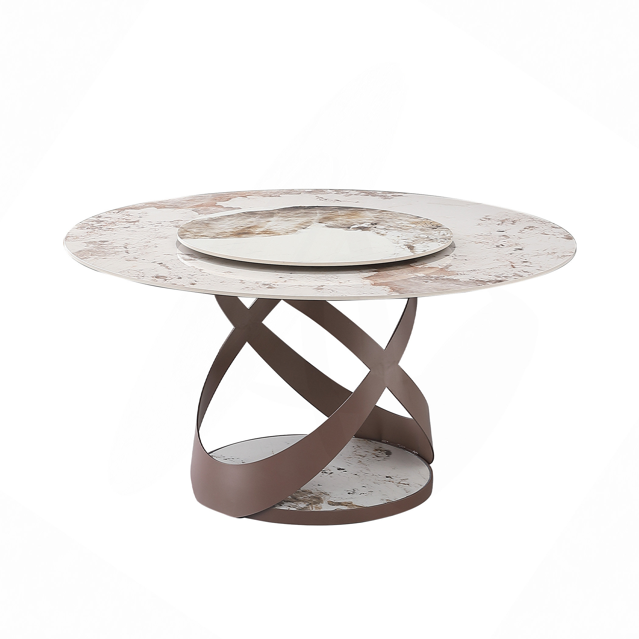 Ivy Bronx 59.05"Modern Sintered Stone Dining Table With 31.5" Round ...