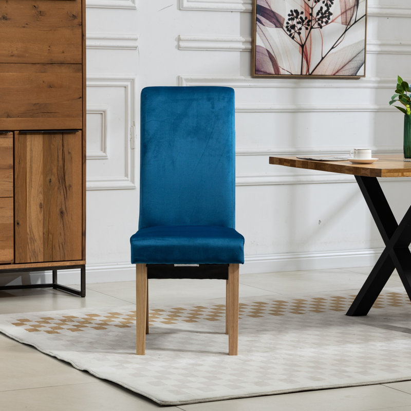 Rimini 0cm H Upholstered Dining Chair, Velvet/Blue