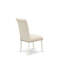 3 Piece Dining Room Furniture Set Contains a Square Dining Table and 2 Light Beige Linen Fabric Parsons Chairs, Linen White-1318319072-1318319073
