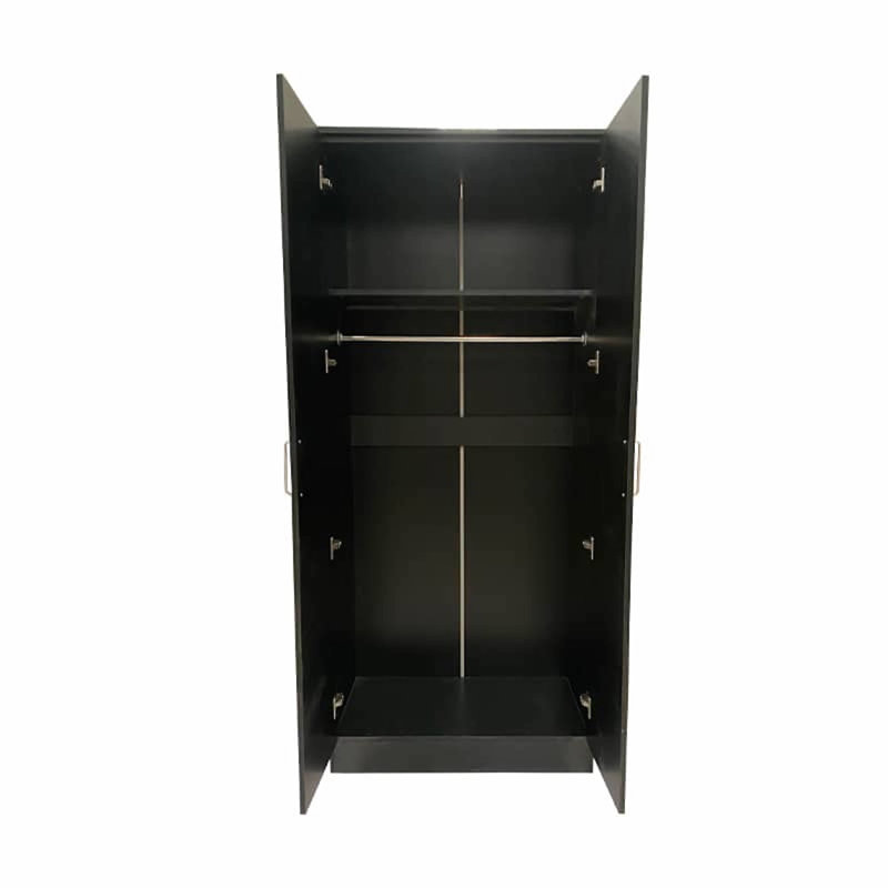 Laflipe 2 Door Manufactured Wood Wardrobe, Black