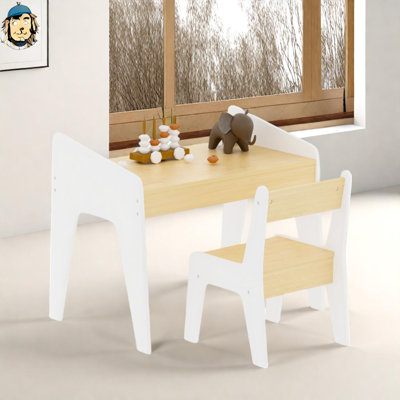 Kids Wooden Study Table with Chair, Ideal for 2-8 Year Olds