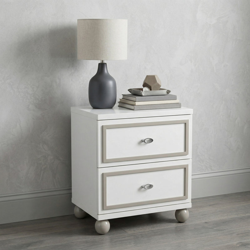 Sky Tower 2 - Drawer Nightstand, Cloud White