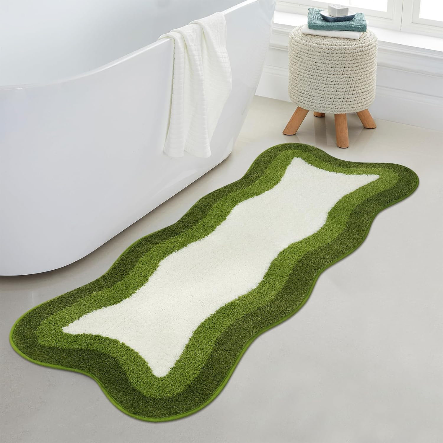 Latitude Run® Bathroom Rugs Runner 18X47 Inch,Green | Wayfair