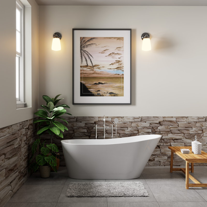 67" x 30" Freestanding Acrylic Bathtub