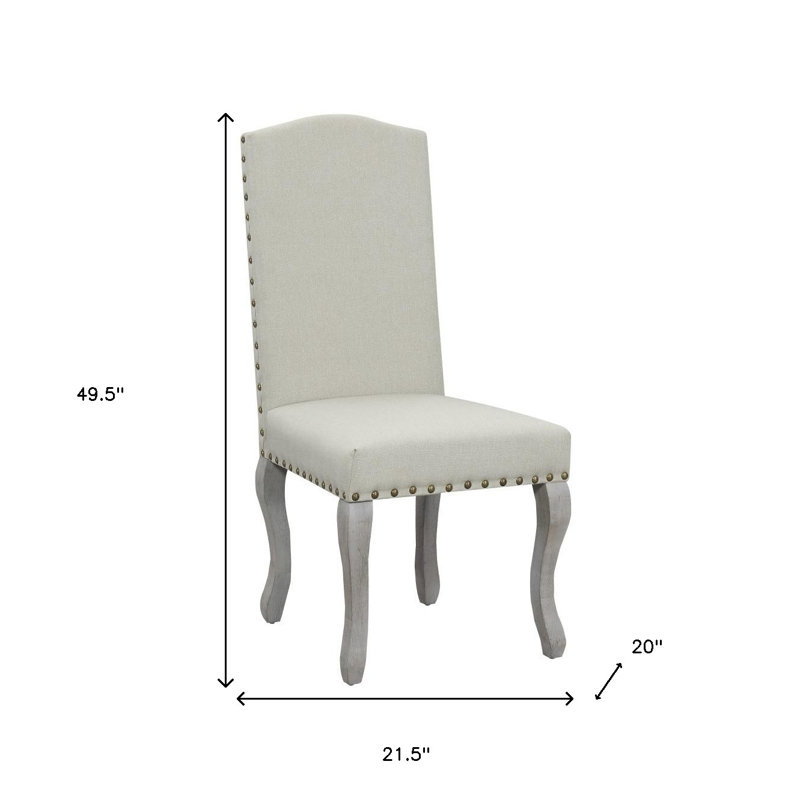 Ensemble de deux chaises Parsons rembourrées en tissu beige et gris