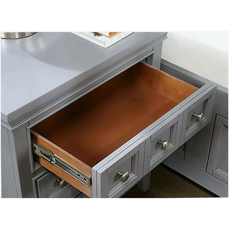 Table de chevet 3 boutons, Gris