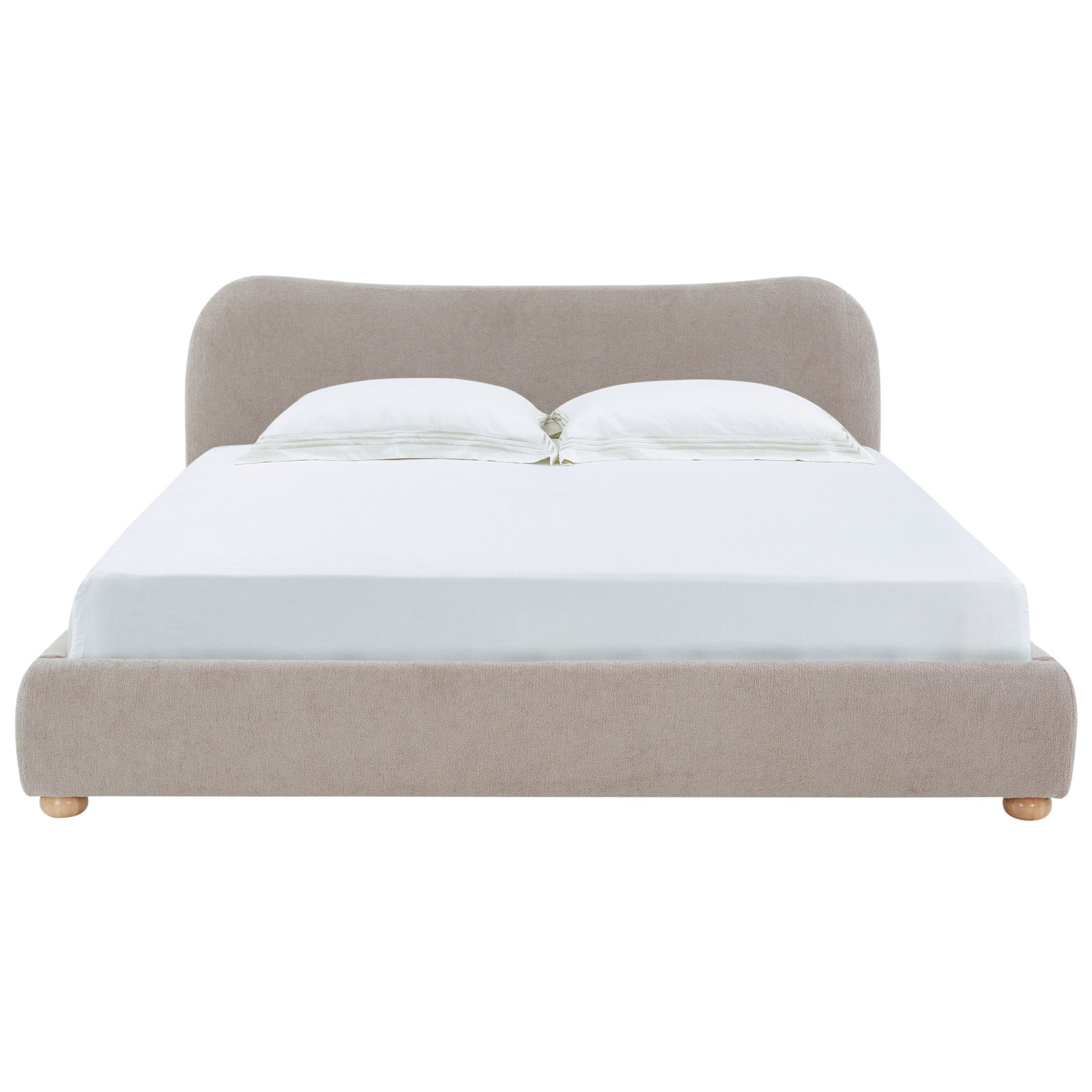 Liza Upholstered Bed, Queen, Light Brown Boucle