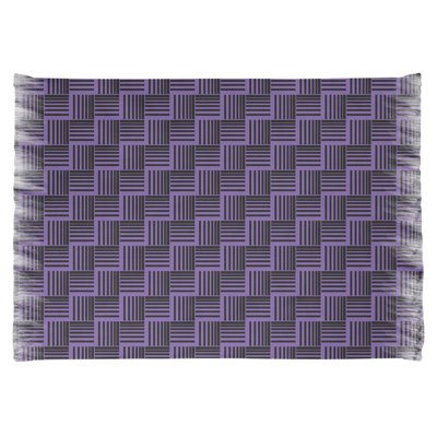 Tapis basketweave rayures mauve/noir