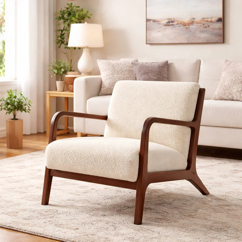 Fauteuil de 26 po de large Jenasys, Sherpa blanc