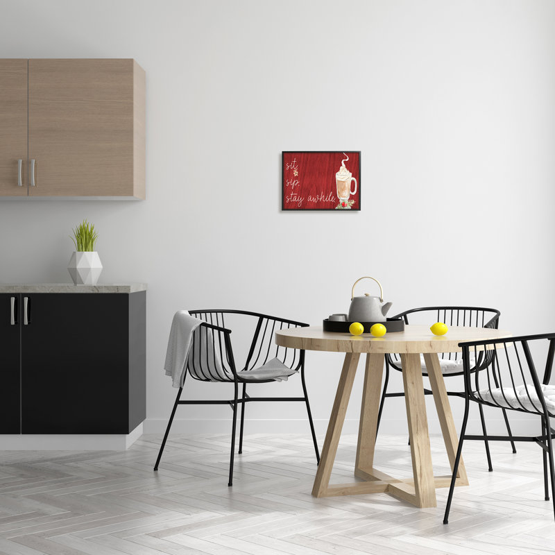 «Sit Sip Stay A Time Festive Winter Drink Cup», art mural sur toile par Lanie Loreth, H 11 po x l 14 po