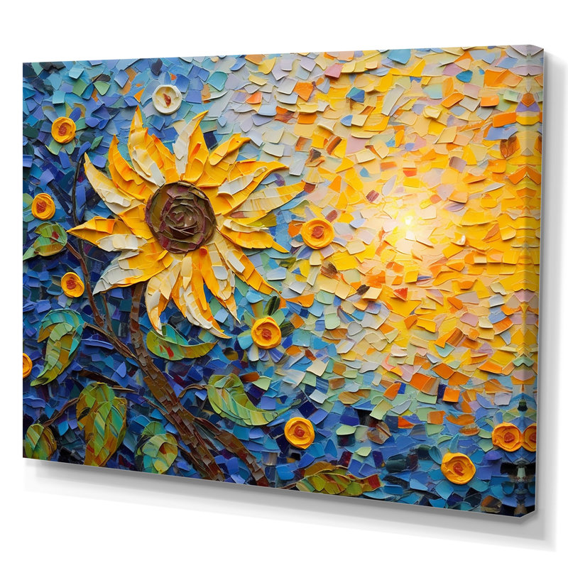«Blossoming Sunflower in Full Summer», reproduction d'art, Toile tendue, H 30 po x l 40 po x P 1,5 po