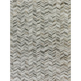 Natural Hide Cowhide Geometric Area Rug in Silver