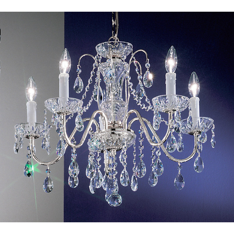 Lustree 5 lumières façon bougie/classique Letitia, Chrome, Crystalique