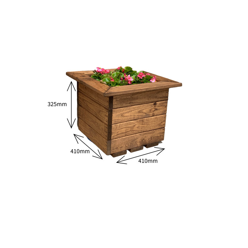 Belardo Handmade Wood Planter Box, 33cm H x 41cm W x 41cm