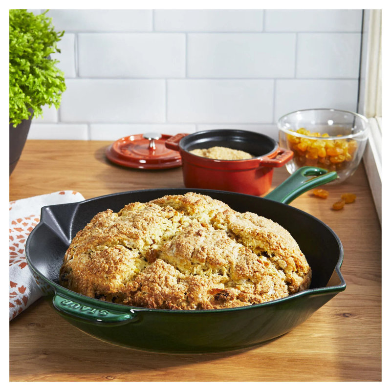 Staub Cast Iron 10-inch Fry Pan, 10", Basil