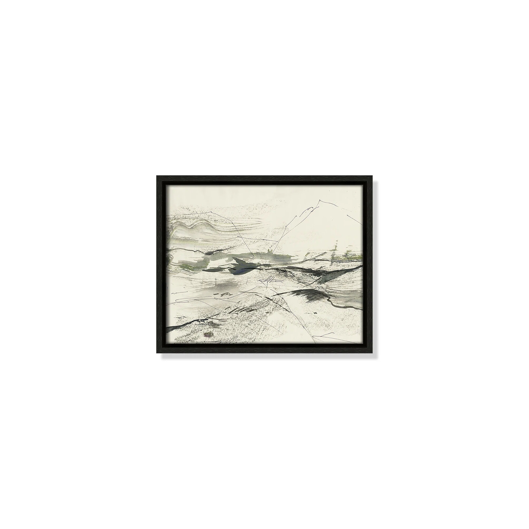 Green Sketches by PI Studio, No Mat, Espresso Floater Framed, 9.5" H x 11.5" W x 2" D