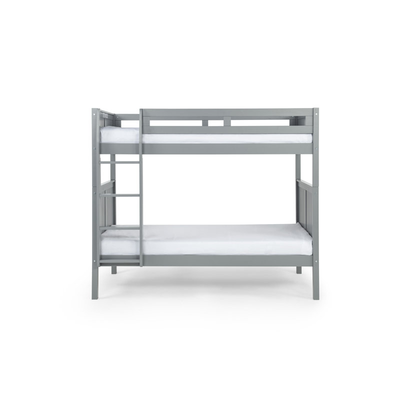 Friedemar Kids Twin Over Twin Bunk Bed, Grey