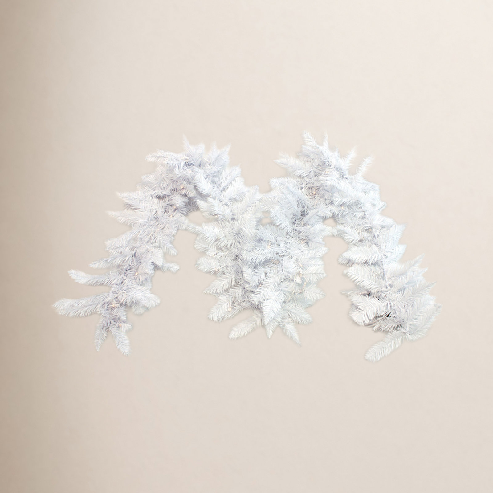 Peabody 108'' in. Lighted Faux Garland, White, 12" x 108"