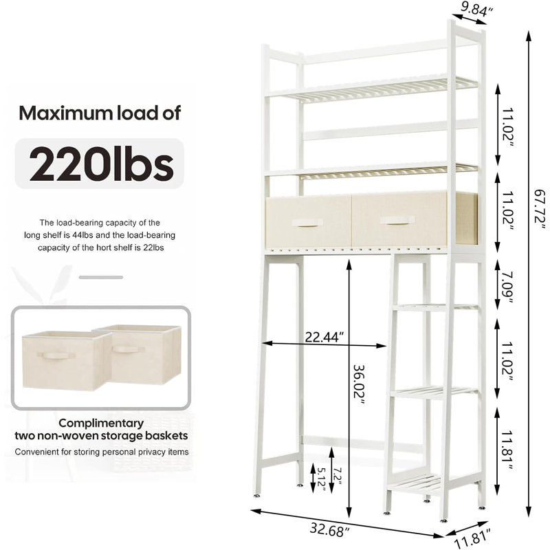 Rangement pour salle de bain Sumio, Blanc