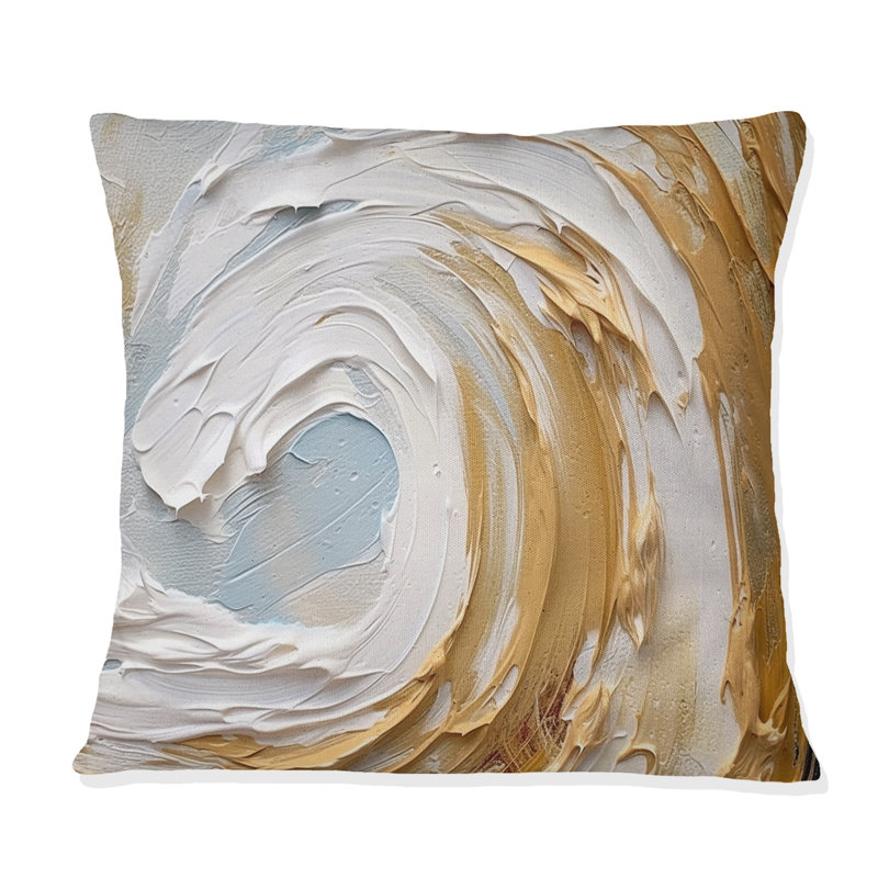 Coussin décoratif or et blanc Spiral Nebula II - Abstract Spirals