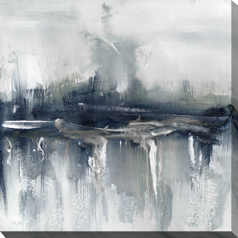 Indyscape II par Stella Chang - Peinture, L 18 po x H 18 po, Toile tendue