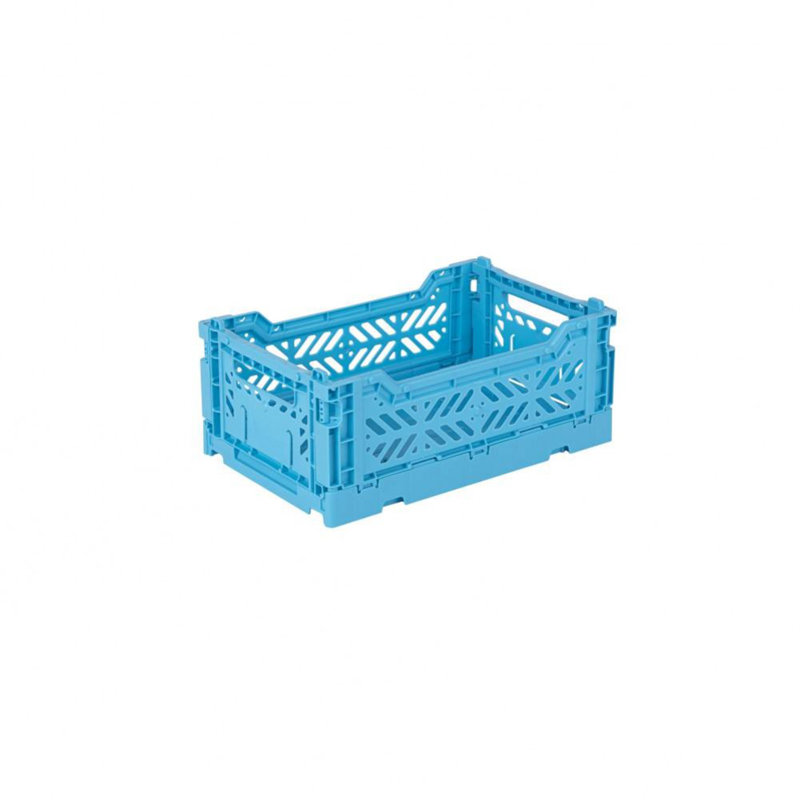 Foldable Plastic Crate, Collapsible Storage Bin to Organize Your Rooms, Collapsible Utility Crate, Turquoise