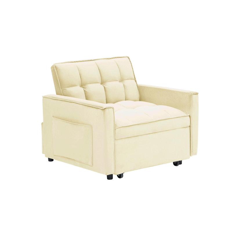 Velvet Accent Chair, Cream 