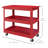 3 Tier Rolling Tool Cart, 330 LBS Capacity Utility Cart, Red