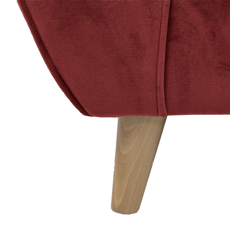 Rafe Scandi Style Velvet Armchair, Burgundy Velvet