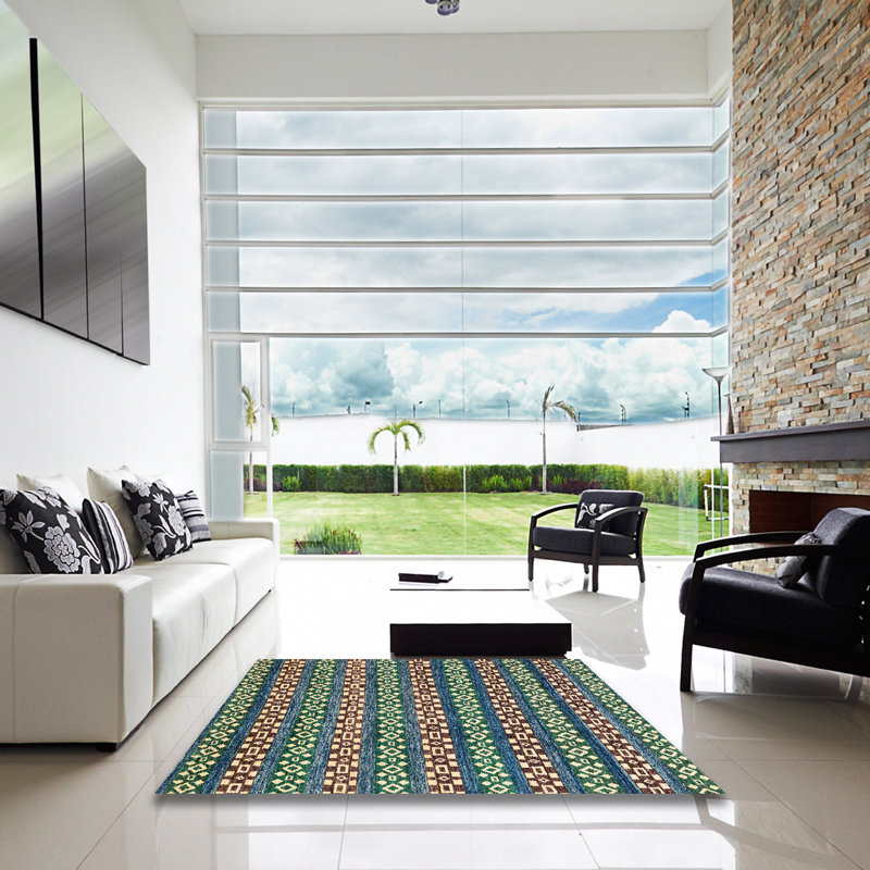 Tapis abstrait moderne 4284, Carré 5 pi